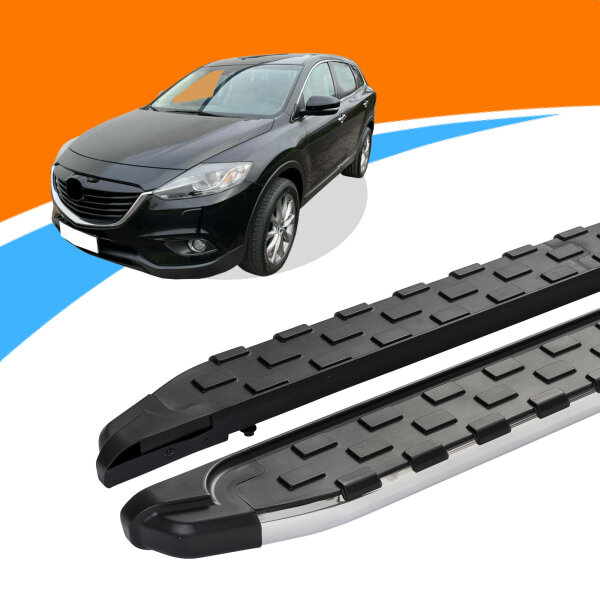 Trittbretter Mazda CX-9 ab Baujahr 01/2007-12/2015 SUPA Silber mit ABE