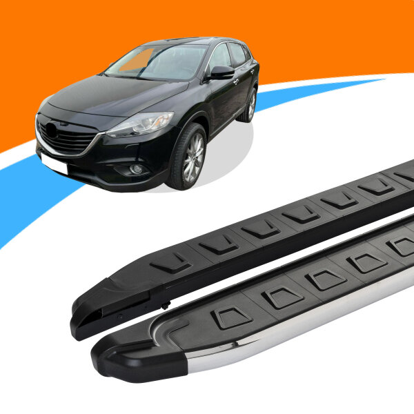 Trittbretter Mazda CX-9 ab Baujahr 01/2007-12/2015 NEWS Silber mit ABE