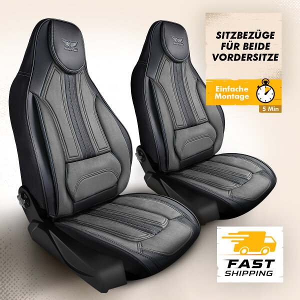 Sitzbezug fürs Auto passend Kia Picanto in Anthrazit Grau Pilot 9.3